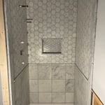 Marble tile shower