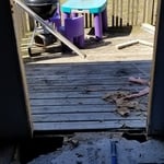 Once the original tile was removed, this showcases the damage found, and a pretty easy decision for the homeowner to get replaced.