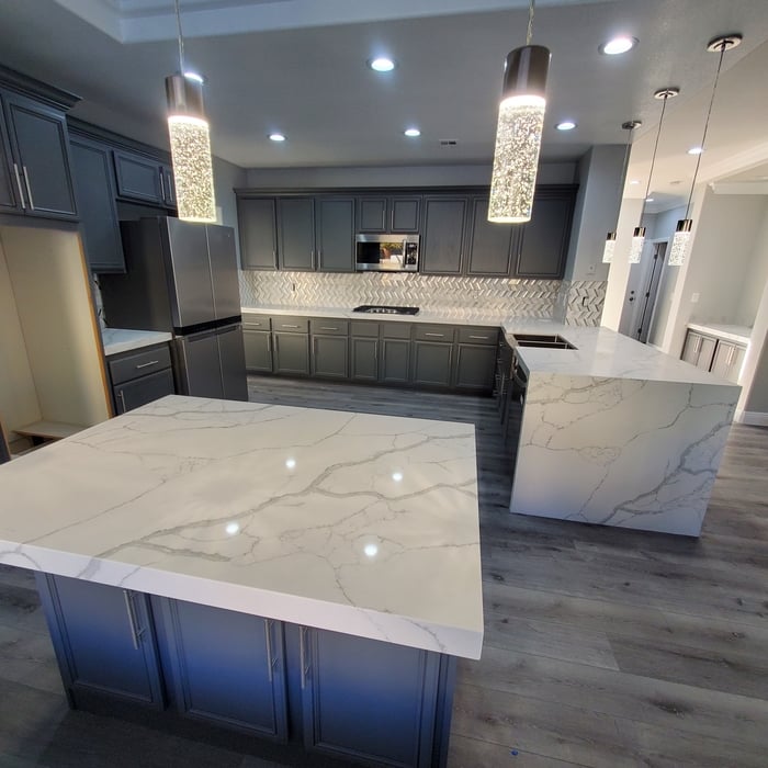 Countertops and vinyl floor