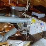 Furnace evaporator coil and duct work before