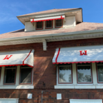 Red and White Awning Painting