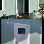 These before-and-after photos showcase a complete front entry doorway relocation and renovation project. The scope of work included demolition of the existing entryway, framing modifications, structural preparation, drywall installation, finishing, and installation of the new front door in its new location. From demolition to the finished product, every phase was completed with quality craftsmanship, resulting in a clean, modern entryway that enhances both the value and overall look of the home.