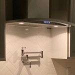 The finished project: A Delta Cassidy Pot Filler Faucet install
