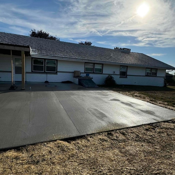 New concrete driveway
