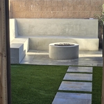 Corner concrete Bench with fire pit