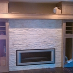 Stone fireplace