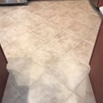 After picture of tile and grout cleaning and grout recoloring.