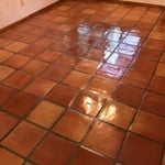 Saltillo tile cleaned and waxed