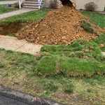 Our backhoe hard at work excavating