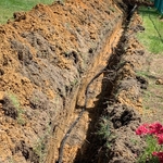 Trench with new water service