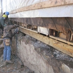 Installation of new foundation timber