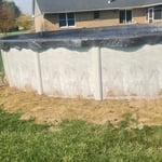 Prepping the Pool for the Commercial Black Border Outline Landscaping Project