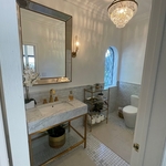 Redesigned Bathroom - adding new tile for Wainscoting and flooring