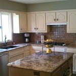 Interior enameled kitchen cabinets