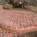 Multi-color brick style stamped concrete
