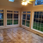 Installed Tile floor. Painted ceiling, walls and woodwork