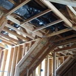 This photo shows the same view with the framing added to accept drywall.