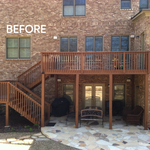 Before - Old deck with no protection below.