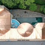 Birdseye view of the custom roofing