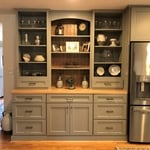 Built-in hutch area with maple butchor block counters.