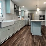 New farm sink and stainless appliances.