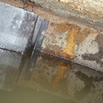 Septic tank Baffle. Inspected and photographed.