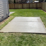 Dug up, leveled, formed, and poured. 1 day