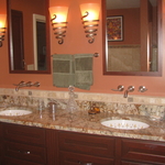 Granite tops and sconce