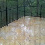 Stone Patio and Glass Rail