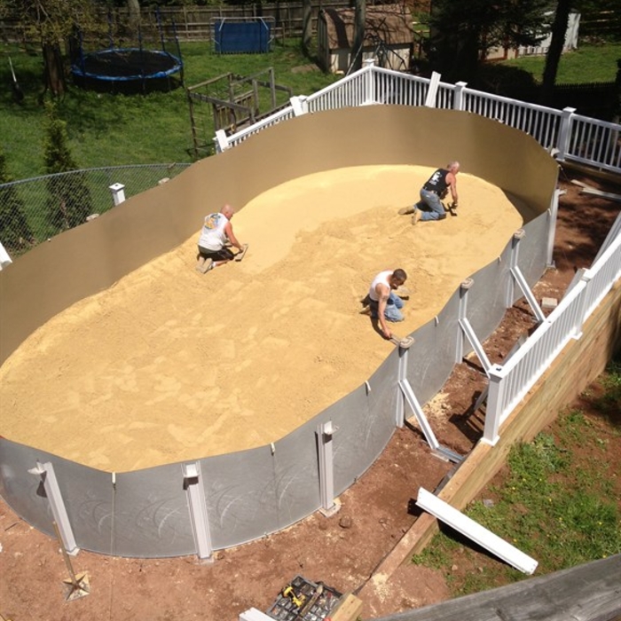 We hand trowel