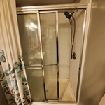 Start of the project. Client has concerns of water damage and a dysfunctional sliding door.