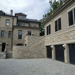 Residential Addition full masonry veneer matching original, 3 new staircases, 2 plazas, outdoor kitchen, and 3 car garage with upper floor