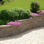 Paver Patio with Retaining Wall & Lighting