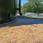 Customer also wanted dirt leveled around slab and seeded and strawed for new grass