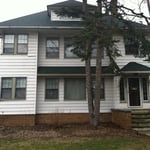 Before - old aluminum siding