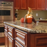 Bridgewater Cherry Cabinets with Crema Bordeaux granite