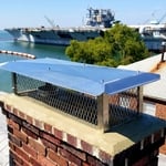 Stainless Steel Flue Liner installed in left chimney flue. Multi-Flue Chimney Cap installed, top coarse of brick tuck-pointed and masonry repairs completed as needed. New crown surface poured across the top with bevel to aid in water run-off.