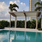 Retractable waterproof poolside pergola roof covers