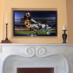 TV Mounted Above Fireplace