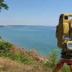 Surveying near the shore of Lake Michigan