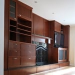 Built in entertainment center with fireplace