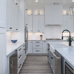 Coastal Kitchen ft. White and Haze Cabinets
