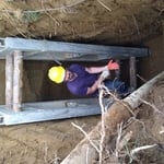 This particular sewer happened to be at 14' in depth.