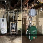 Boiler replacement before & after.