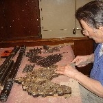 Inlaid mirror frame - Restoration in progress