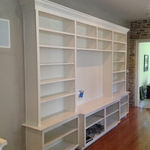 Completed painted bookshelf