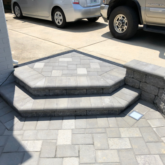 Segmental Steps with Pavers and Bullnose