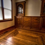 Wrap around pattern with red oak and walnut