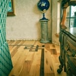 5 inch wide solid Hickory and Walnut inlay