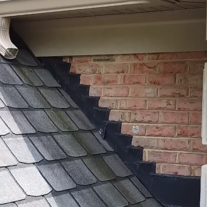 Before photo of flashing repair.